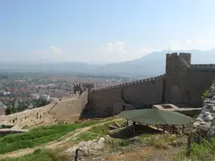 Самуиловата крепост в Охрид: крепостна стена и кула над града